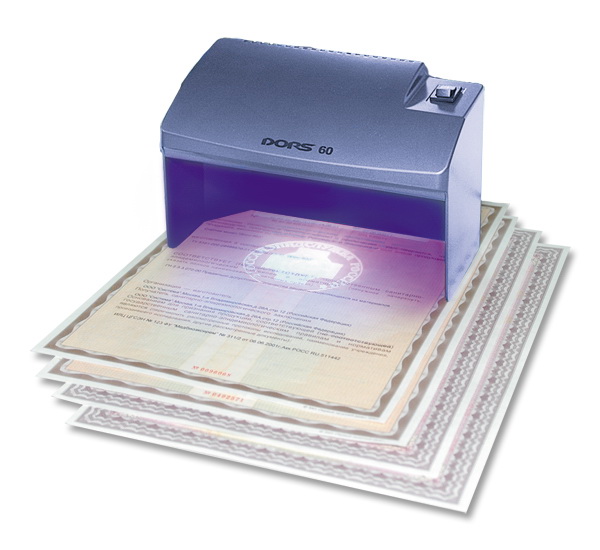 DORS,dors 60 ультрафиолетовый детектор валют, ц/б, документов, акцизных и специальных марок, 2 лампы по  4 вт, серый